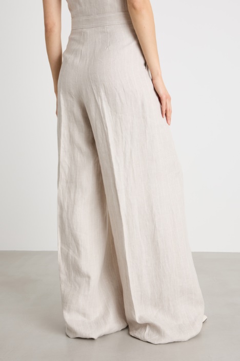 Pantalone palazzo in lino
