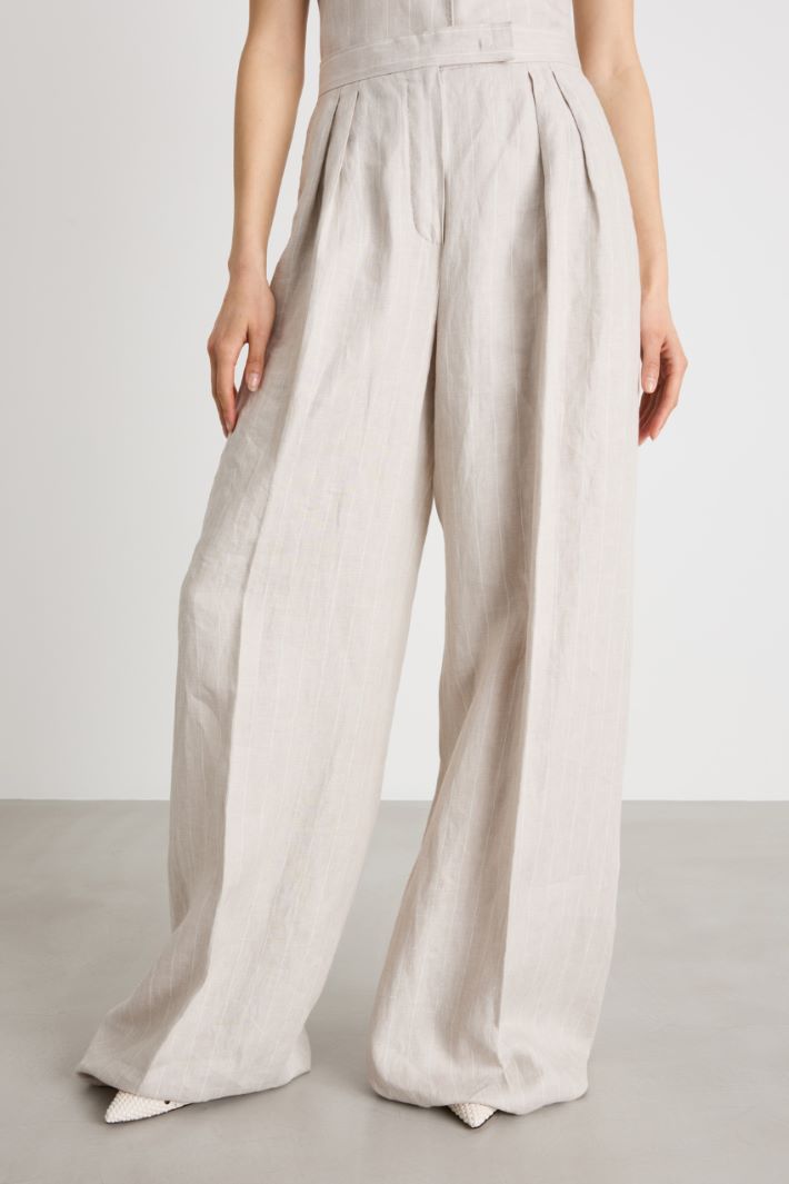 Linen palazzo trousers Intrend - 2