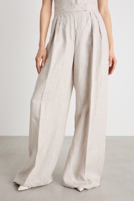 Pantalone palazzo in lino