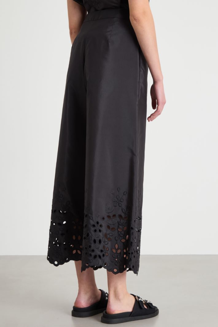 Embroidered taffeta trousers Intrend - 4