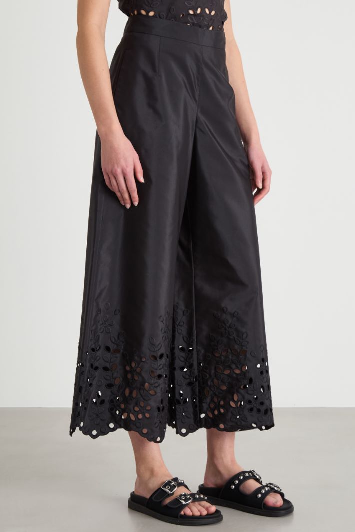 Embroidered taffeta trousers Intrend - 2