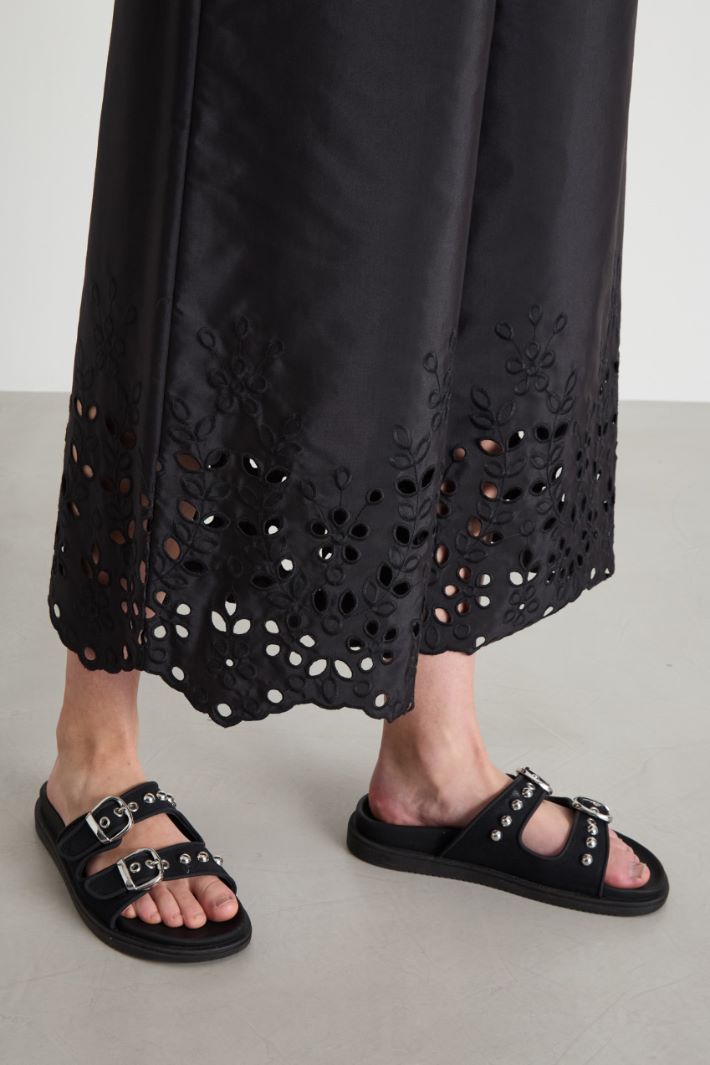 Embroidered taffeta trousers Intrend - 3