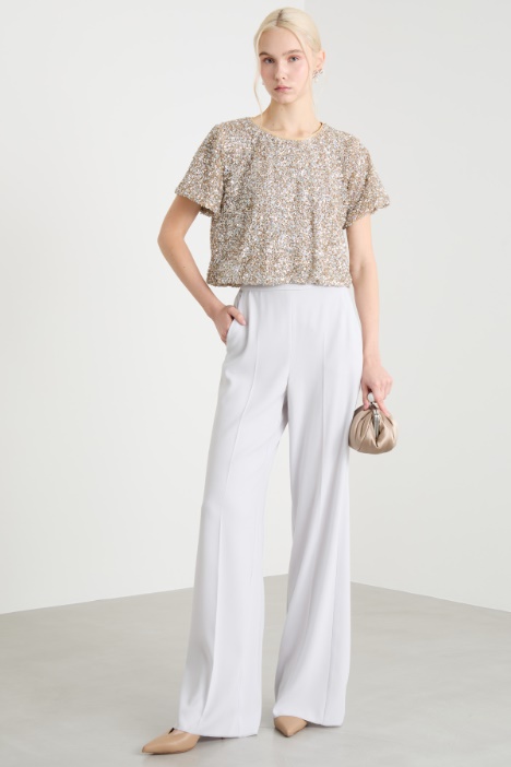 Palazzo trousers in matte satin Intrend