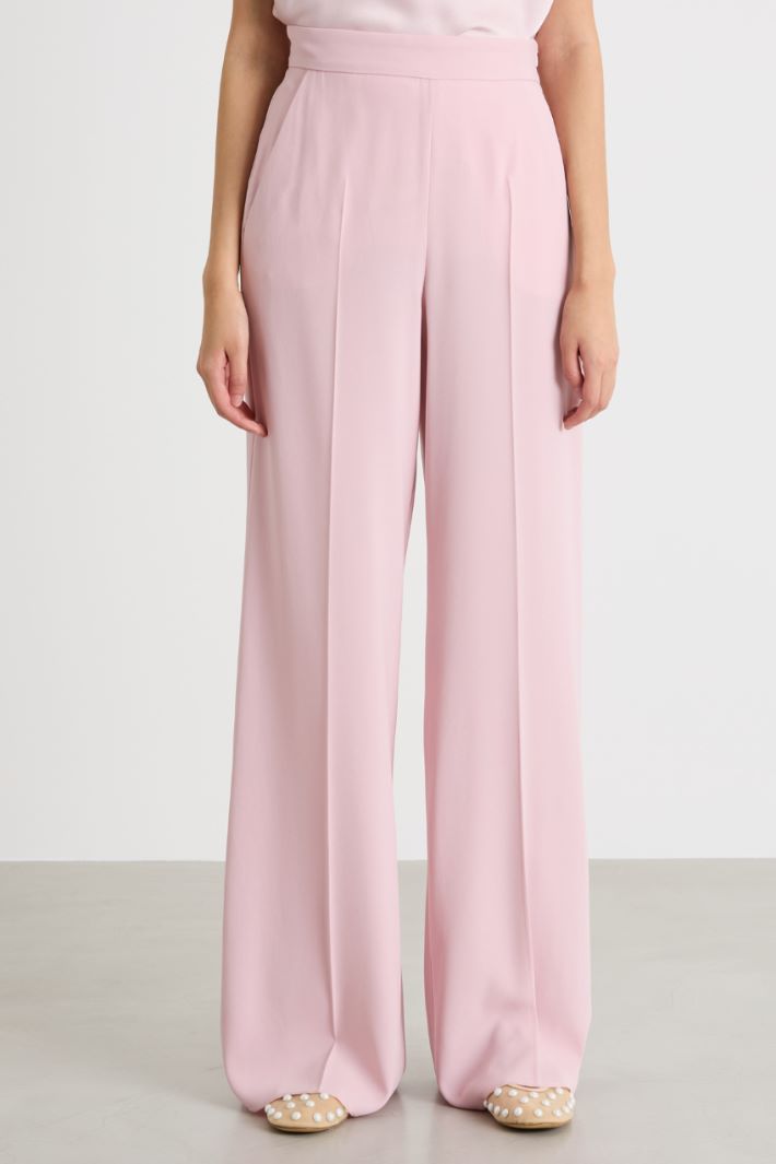 Palazzo trousers in matte satin Intrend - 2