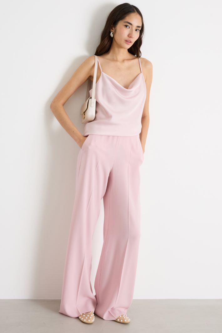Palazzo trousers in matte satin Intrend