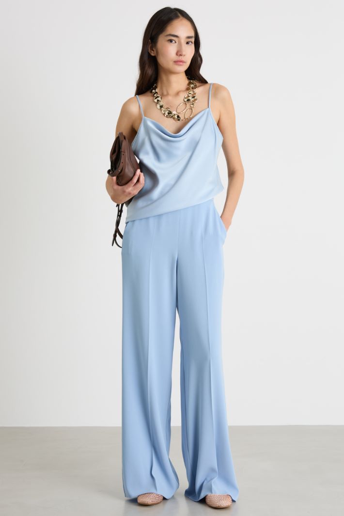 Palazzo trousers in matte satin Intrend