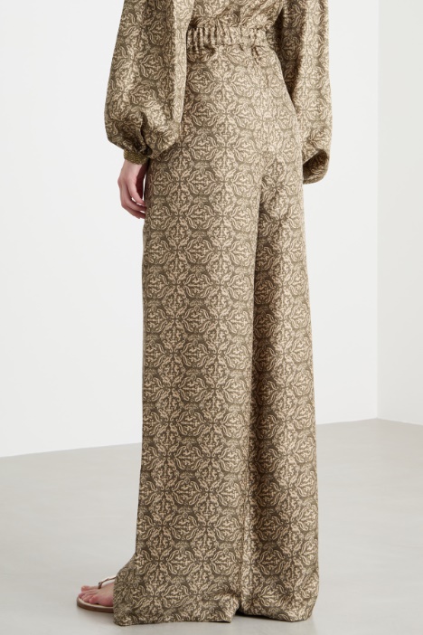 Pantalone in twill stampato