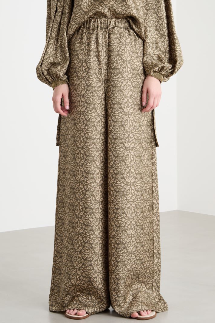 Pantalone in twill stampato Intrend - 2