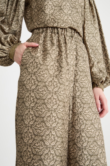 Pantalone in twill stampato