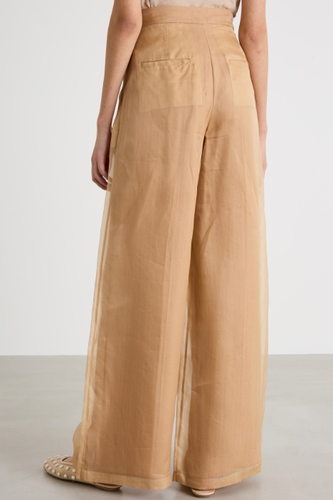 Pantalone palazzo in organza