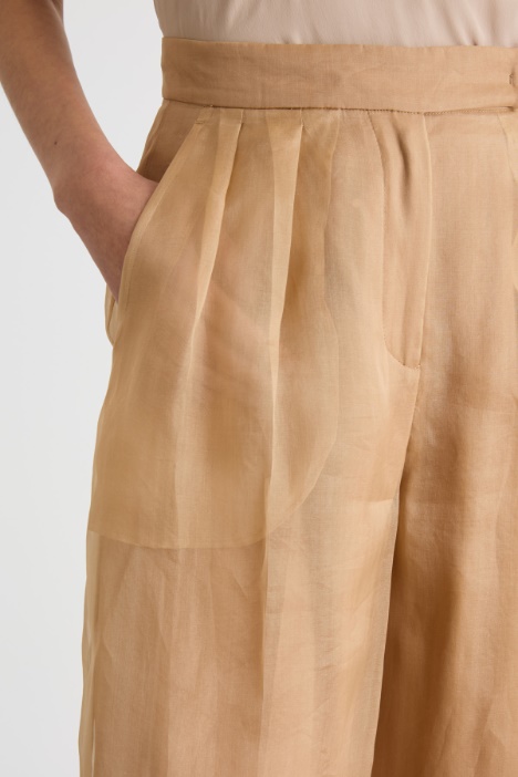 Pantalone palazzo in organza