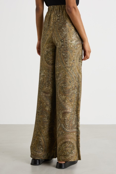 Pantalone palazzo con stampa sfumata