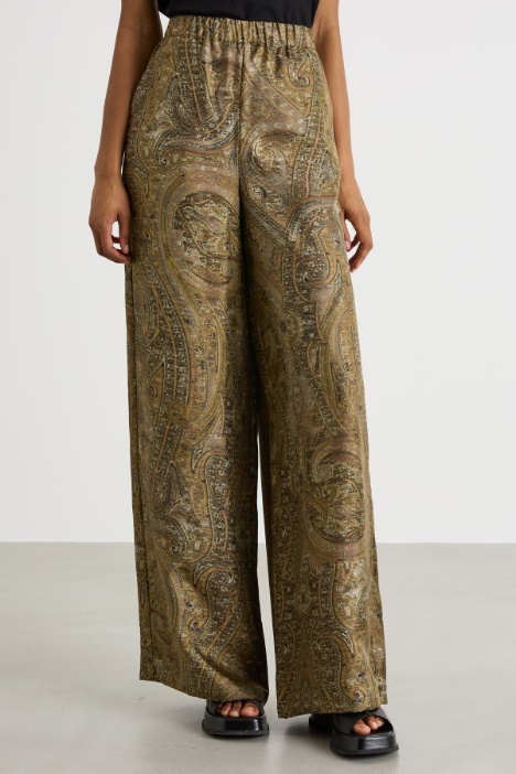 Pantalone palazzo con stampa sfumata