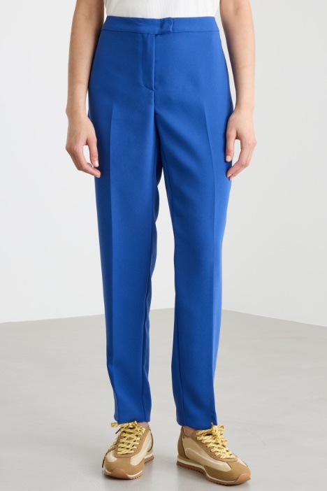 Pantalone a sigaretta in raso opaco