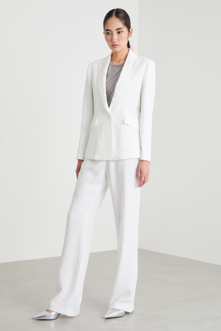 Rhinestone-embellished flare-fit trousers Intrend