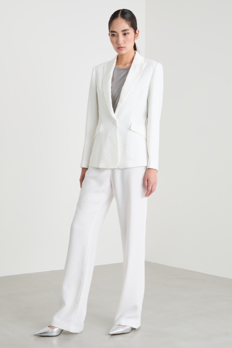 Rhinestone-embellished flare-fit trousers Intrend