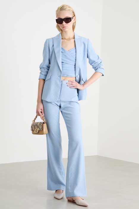 Rhinestone-embellished flare-fit trousers Intrend