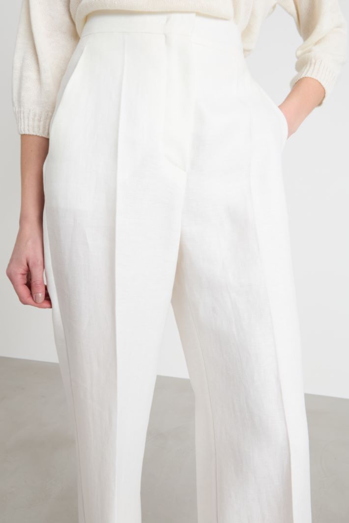Straight-leg linen trousers Intrend - 3