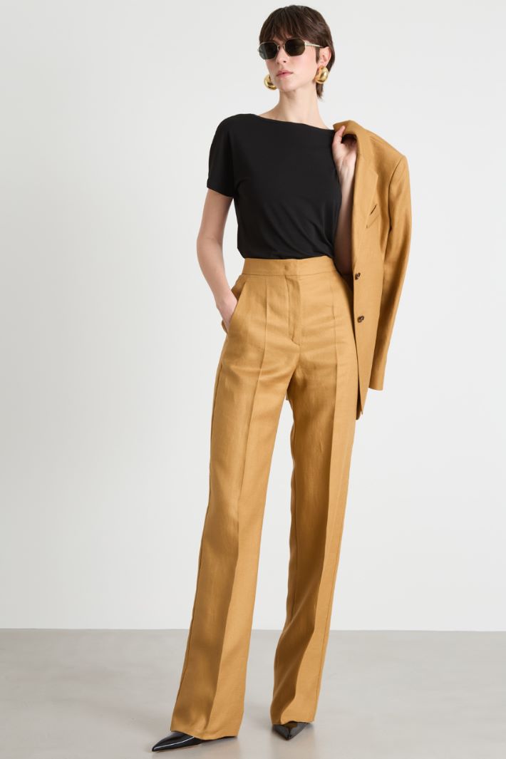 Straight-leg linen trousers Intrend
