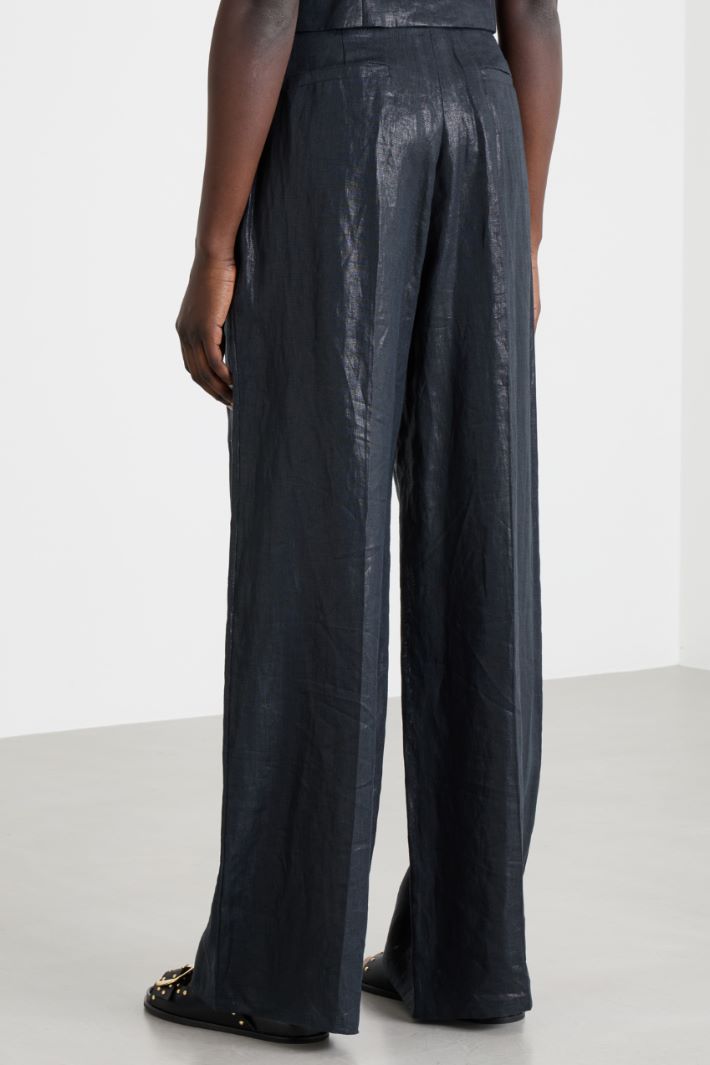 Pantalone ampio in tela laminata Intrend - 4