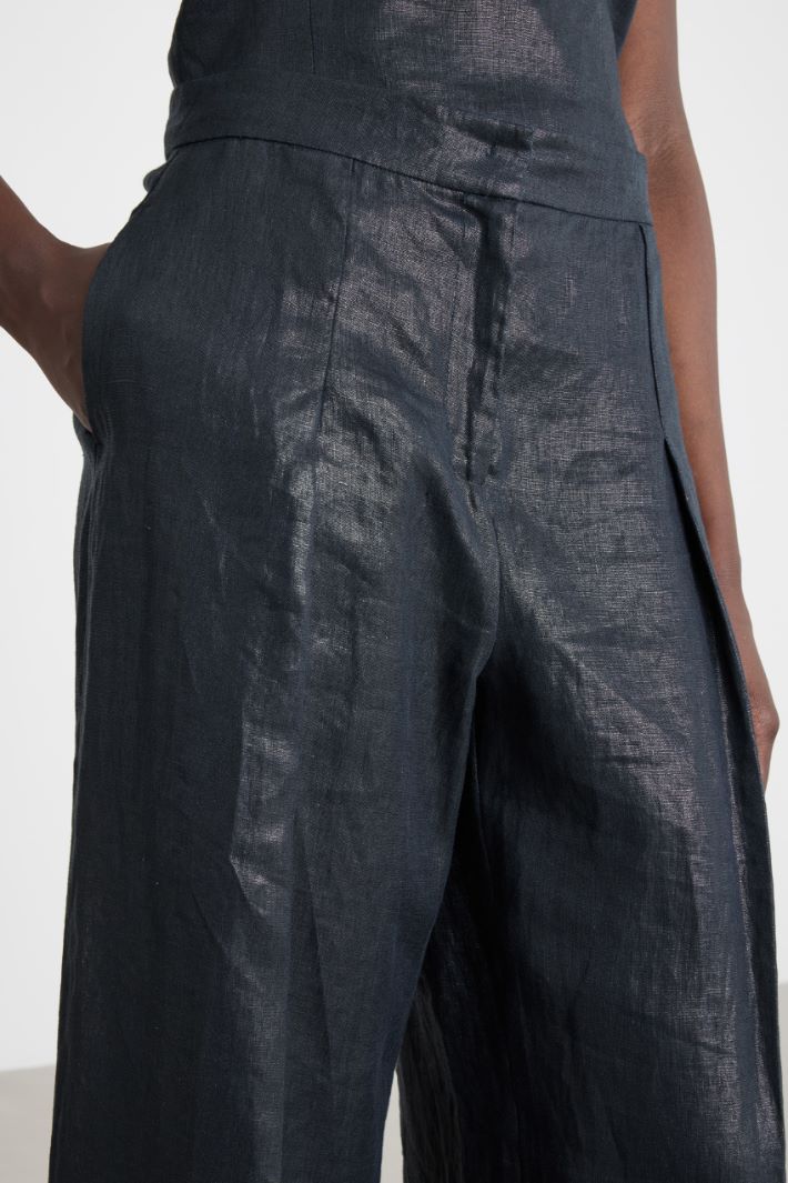 Pantalone ampio in tela laminata Intrend - 3