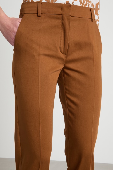 Pantalone crop in raso stretch