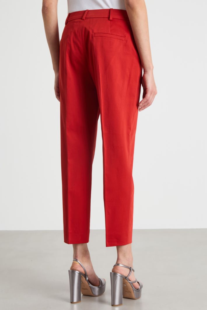 Cropped stretch-satin trousers Intrend - 4