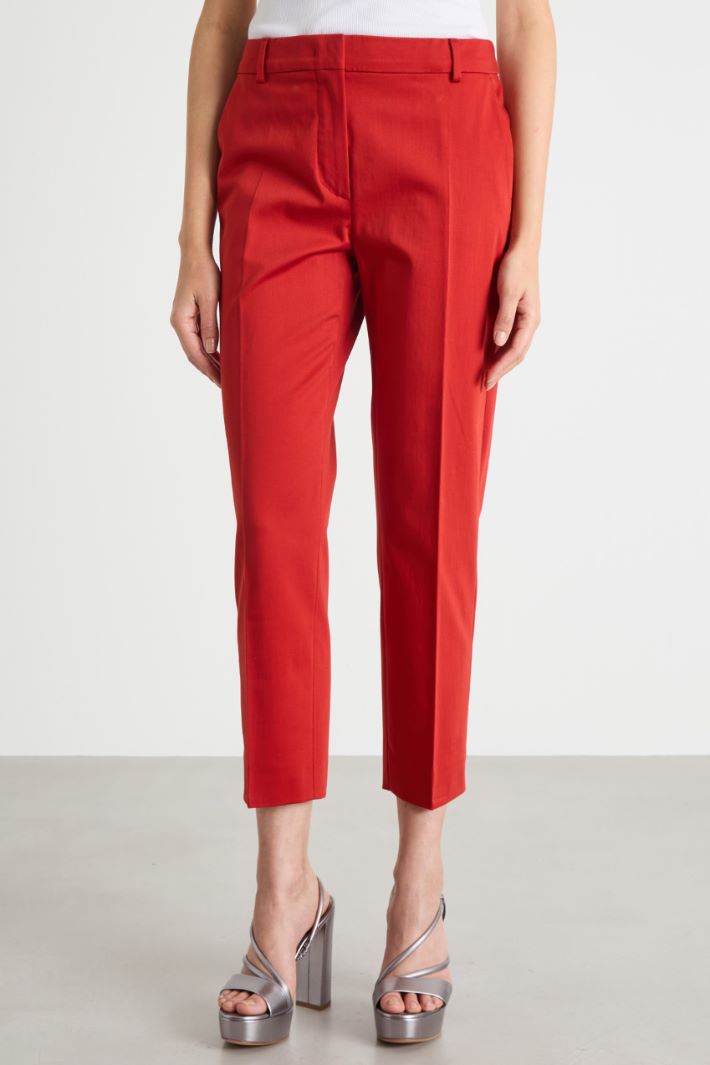 Cropped stretch-satin trousers Intrend - 2