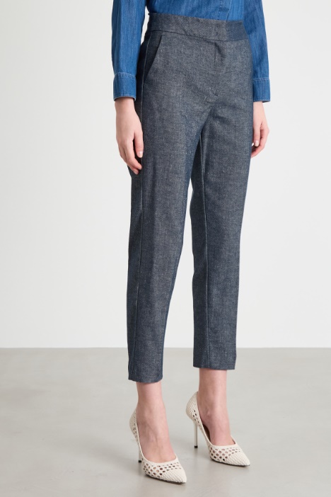 Pantalón pitillo de sarga