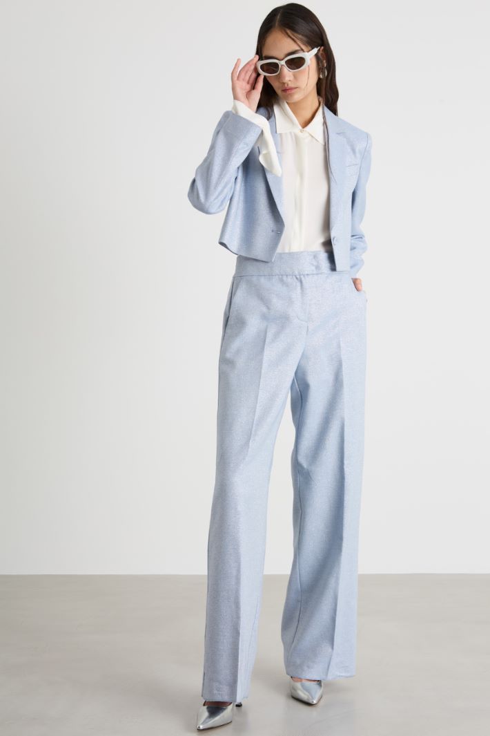 Laminated palazzo trousers Intrend