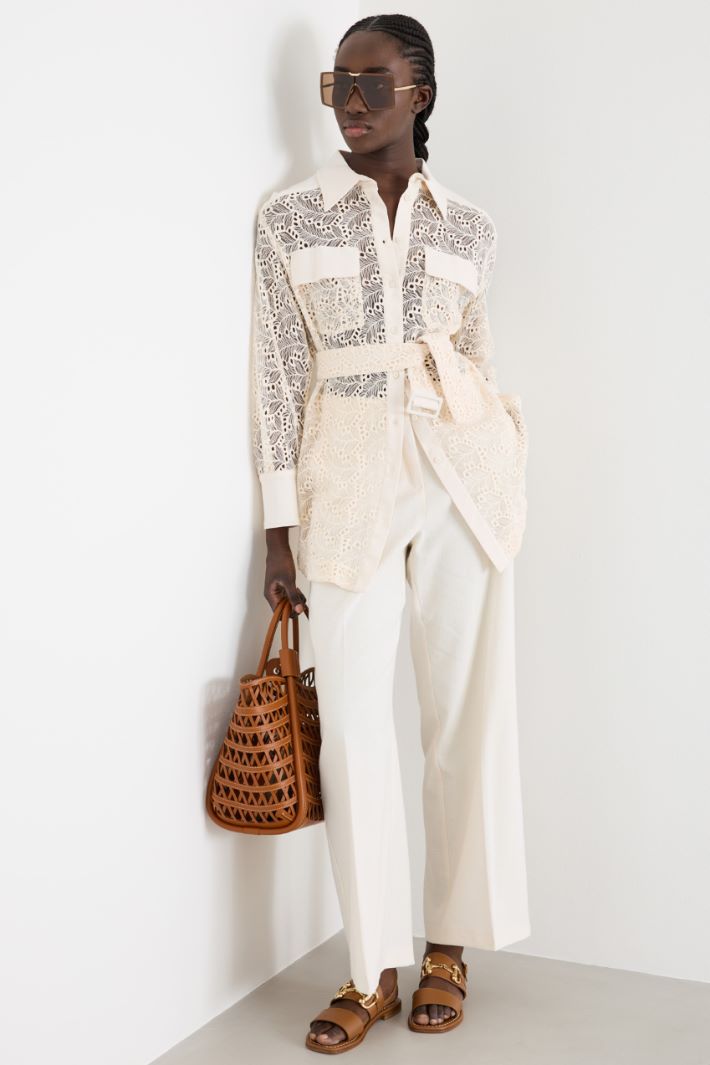 Straight twill trousers Intrend