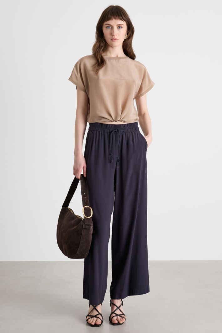 Pantalone in crepe con coulisse Intrend