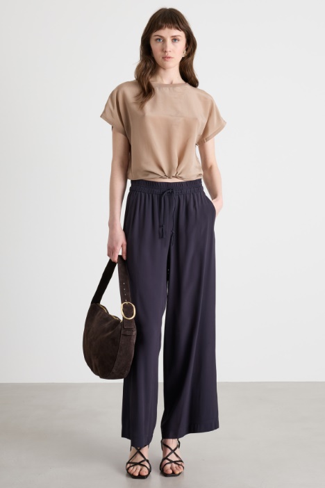 Pantalone in crepe con coulisse Intrend