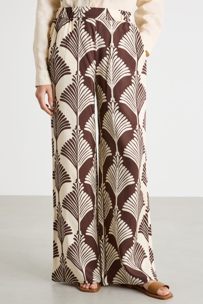 Patterned twill trousers Intrend - 2