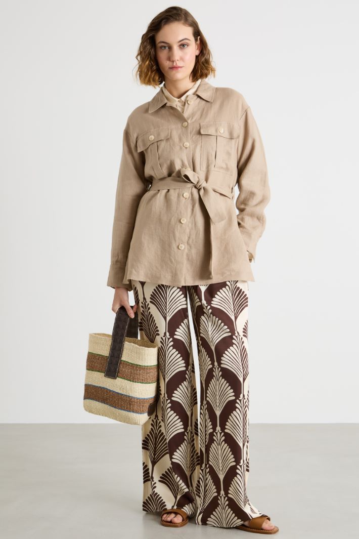 Patterned twill trousers Intrend