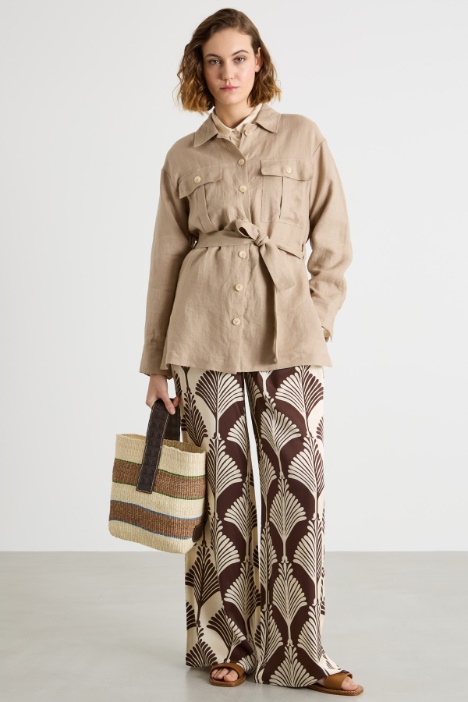 Patterned twill trousers Intrend