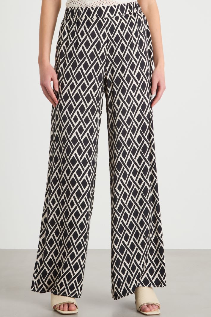 Patterned twill trousers Intrend - 2