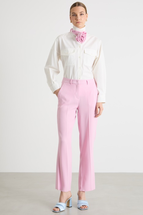 Floral Appliqué Trousers Intrend