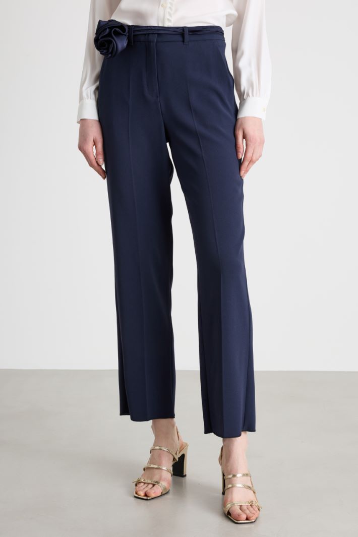 Floral Appliqué Trousers Intrend - 2