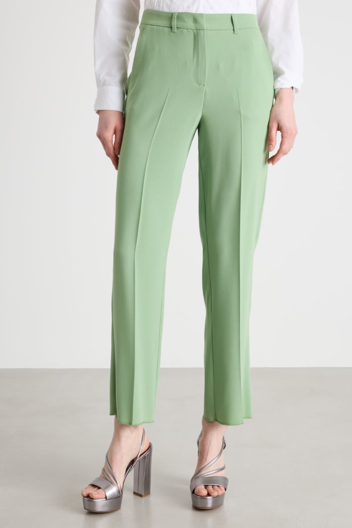 Floral Appliqué Trousers Intrend - 2