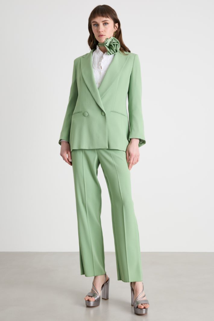 Floral Appliqué Trousers Intrend