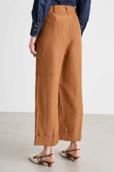 Pantalone ampio in tela