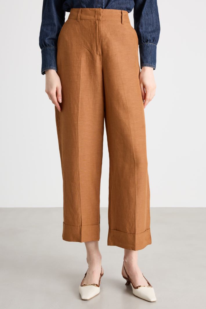 Pantalone ampio in tela Intrend - 2