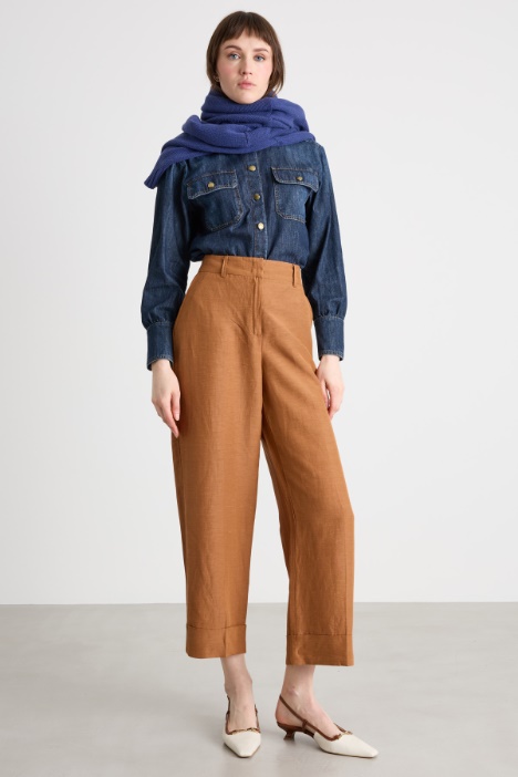 Pantalone ampio in tela Intrend