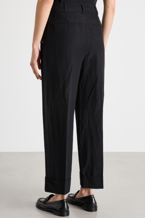 Pantalone ampio in tela