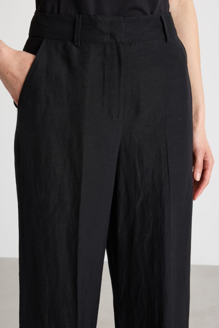 Wide-Leg Canvas Trousers Intrend - 3