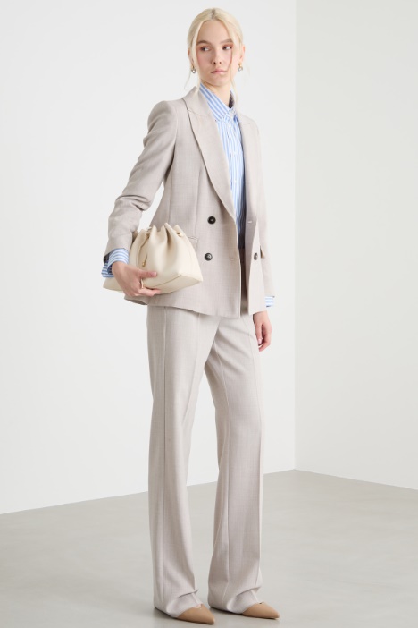 Straight-fit basketweave trousers Intrend