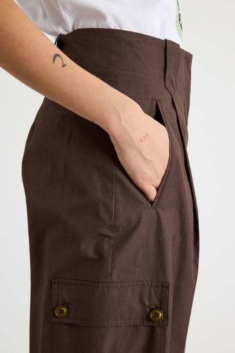 Pantalone cargo in popeline