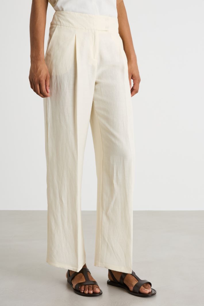 Wide leg canvas trousers Intrend - 2