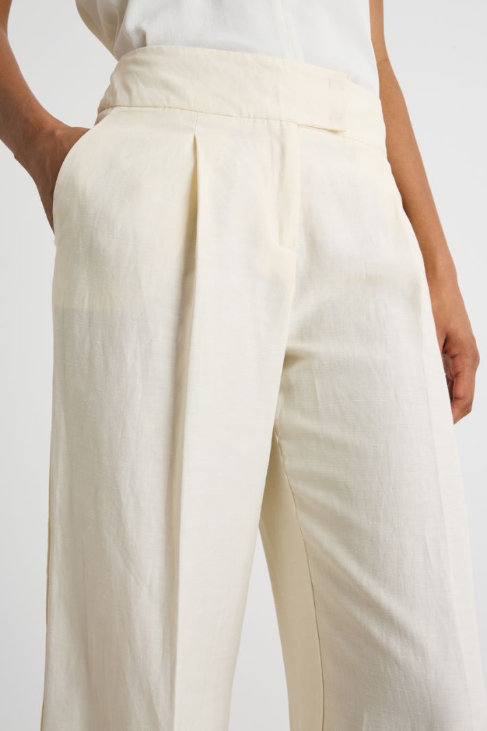Wide leg canvas trousers Intrend - 3